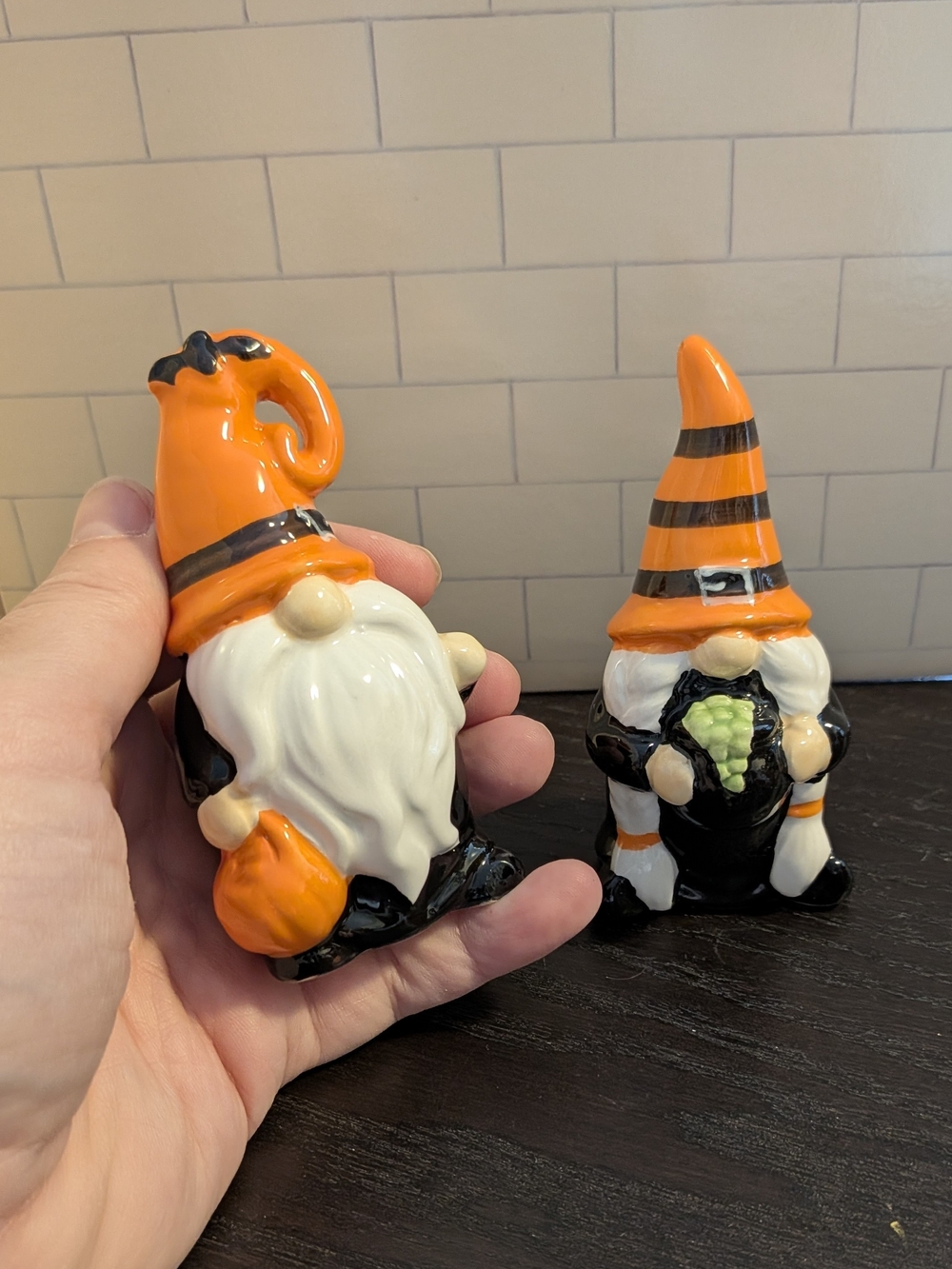 Halloween Gnome Salt & Pepper Shakers, Witch Hats & Cauldron